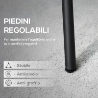 Outsunny Tavolo da Giardino Rotondo in Metallo con Piano d'Appoggio a Rete, Φ91x71.5cm, Nero(m-5)