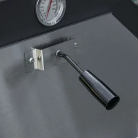 Outsunny Horno de Pizza de Leña con 2 Capas Horno Exterior con Ruedas Cajón Estante de Almacenamiento 64x54x160 cm Negro(m-9)