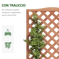 Outsunny Fioriera Verticale da Esterno con Traliccio per Piante Rampicanti in Legno di Abete, 76x36x170 cm(m-5)