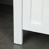 kleankin Meuble colonne de salle de bain armoire haute design moderne 4 placards avec porte 35 x 30 x 158,5 cm blanc(m-5)