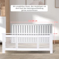 HOMCOM Heizkörperverkleidung Heizkörperabdeckung, Größenverstellbar, 208,5 cm x 20,5 cm x 82,5 cm, Weiß(m-7)