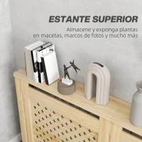 HOMCOM Cubreradiador de MDF Cubierta para Radiador para Salón Dormitorio Pasillo 152x19x82 cm Roble(m-5)