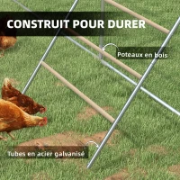 PawHut Grand perchoir échelle pour poules 4 niveaux avec barreaux en bois et structure métal 140 x 86 x 2,5 cm argent naturel(m-5)