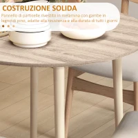 HOMCOM Tavolo Pieghevole Moderno a Ribalta per Cucina e Soggiorno, in Truciolato, Ø89x73.5 cm(m-5)