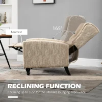 HOMCOM Chesterfield-Style Reclining Armchair - Beige(m-4)