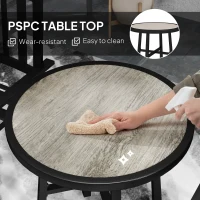 Outsunny 3 Piece Patio Bistro Set with Plastic Top, 2 Stackable Chairs, Galvanised Steel Frame, Grey(m-5)