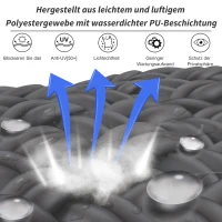 Outsunny Senkrechtmarkise Balkonmarkise Vertikalmarkise Windschutz Seitenrollo Sichtschutz mit Handkurbel Polyesterstoff+Aluminium Dunkelgrau 140 x 100 cm(m-5)