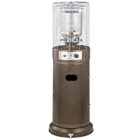 Outsunny 11KW Patio Bullet Heater with Tip-over Protection, Gas Glass Tube Electronic Ignition Floor Standing Stainless Steel Garden Outdoor 137Hcm(m-11)