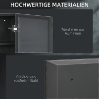 kleankin Spiegelschrank, Badschrank, 3 Regalfächer, Edelstahl, 40x12x60cm, Schwarz(m-8)