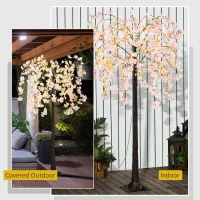 HOMCOM 450 LED Light Decorative Artificial Blossom Tree - Pink(m-7)