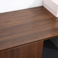 HOMCOM Mobiletto da Ufficio Armadietto Portadocumenti con Rotelle, Moderno per Casa Studio in Legno, Color Noce e Grigio,100x40x66cm(m-8)