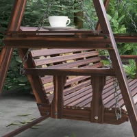Outsunny Three-Seater Wooden Swing Bench(m-9)
