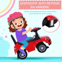 HOMCOM Porteur enfant véhicule à pousser, porteur bébé avec klaxon, compteurs factices et coffre à jouets, pour enfants de 12 à 36 mois, rouge(m-6)
