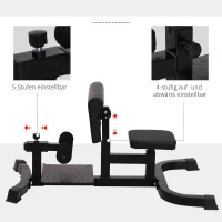 HOMCOM Squat Bench Trainer Sit Up Machine Multifunctional Equipment Abdomen and Leg Strength Indoor Household Fitness Device Black(m-6)