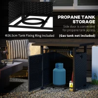 Outsunny 72.5 x 72.5cm 50,000 BTU Fire Pit Table, with Cover - Black(m-5)