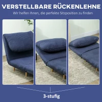 HOMCOM 2-in-1 Schlafsessel Gästebett, verstellbare  Kopfstütze Cord-Optik 82 cm x 8 cm x 83 cm Blau(m-5)