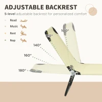 Outsunny Set of Two Metal Frame Folding Sun Loungers - Beige(m-4)