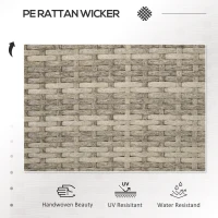 Outsunny Two-Seat Rattan Chair, with Middle Table - Grey(m-4)