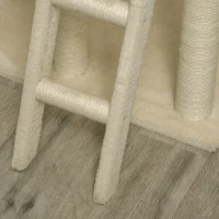 PawHut Árbol Rascador para Gatos Grande Altura 131 cm con Cueva de Algas Postes de Sisal Natural Plataformas Bola Colgante y Molino de Viento de Juguete 69x40x131 cm Beige(m-9)