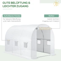 Outsunny Ersatz-Gewächshausabdeckung Gewächshausabdeckung, wetterbeständig, 300 cm x 200 cm x 200 cm, Transparent(m-4)