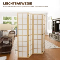 HOMCOM Faltbarer Raumtrenner, freistehender Sichtschutz für Wohnzimmer, Schlafzimmer, Büro, 160 x 170 cm(m-6)