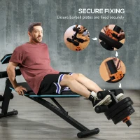 SPORTNOW Tib Bar with 2 x 5kg&2 x 10kg Olympic Weight Plates, Tibialis Trainer Calf Raise Machine for Shin Splints and Knee Pain Relief, for Home, Gym, Lifting and Strength Training(m-4)