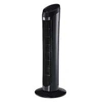 HOMCOM Ventilatore a Torre con Funzione Oscillante, 45W, 3 Modalità, Plastica ABS, 27x27x75cm, Nero(m-10)