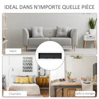 HOMCOM Cheminée bioéthanol Murale encastrable 3 brûleurs 3 L au total, environ 3 h de durée de combustion, dims. 120L x 15l x 40H cm, acier inox blanc(m-8)