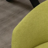 HOMCOM Silla de Comedor Tapizada en Lino Sintético Transpirable con Asiento Acolchado y Patas de Madera 57x56x72cm Verde(m-7)