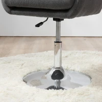 HOMCOM Drehstuhl, höhenverstellbarer Bürostuhl, leinenartiges Polyester, Metall, 60 x 60 x 79-91 cm, Dunkelgrau(m-10)