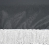 Outsunny Parasol déporté parasol de jardin Ø3 x 2,6 cm avec manivelle pied en croix 8 baleines et frange gris(m-7)