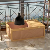 PawHut 94 cm Wooden Tortoise House Turtle Habitat Small Reptile Cage Enclosure with Two Room Yellow(m-10)