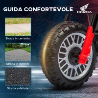 HOMCOM Moto Elettrica per Bambini con Licenza Honda CRF450RL a 3 Ruote, Età 18-36 Mesi, Rosso(m-6)