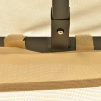 Outsunny Cenador de Jardín 4x3 m Montado en la Pared con Cortinas Laterales Malla con Cremallera 4 Orificios de Drenaje para Exterior Fiestas Eventos Beige(m-8)