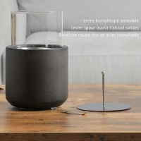 HOMCOM Cheminée éthanol à poser avec réservoir 0,4 L couverture 18 m² - 12 x 12 x 19 cm(m-7)