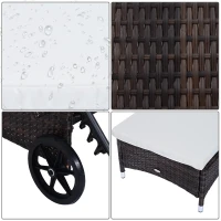 Outsunny Lot de 2 Bains de Soleil en Résine Tressée Marron(m-7)