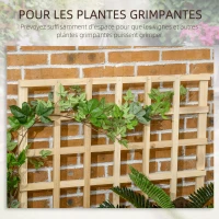 Outsunny Carré potager jardinière à 3 étages avec treillis lit surélevé en bois pour plantes grimpantes légumes fleurs naturel(m-4)