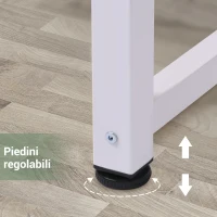 HOMCOM Scrivania per Computer con Piedini Regolabili in Truciolato e Acciaio, 120x60x76 cm, Bianco(m-4)