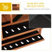 PawHut Two-Tier Antiseptic Wood Rabbit Hutch, 102cm Guinea Pig Hutch with Run - Orange(m-6)
