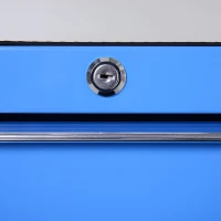 HOMCOM Carro Caja de Herramientas Taller Movil con 5 Cajones 4 Ruedas Chapa de Acero Azul(m-8)
