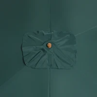 Outsunny Ombrellone 2x3 m da Giardino in Legno Laccato e Bambù con Copertura Rimovibile, Verde Scuro(m-8)