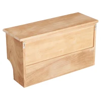 HOMCOM Entryway Coat Rack Wall Mounted Shelf w/ 2 Corn Husk Baskets and Hooks, Brown(m-6)