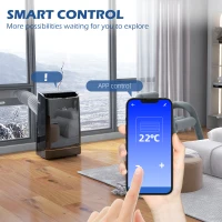 HOMCOM 14000 BTU Mobile Air Conditioner, 35m², Smart Home WiFi, with Dehumidifier, Fan, 24H Timer, Window Kit, Black(m-5)