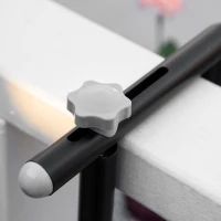 Outsunny Table de balcon suspendue en métal pliable et hauteur réglable plateau demi-lune dim. 60L x 60P x 57-72H cm - noir(m-8)