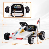 AIYAPLAY Kart Eléctrico 6 V Kart para Niños de +3 Años con Música Luz Bocina Cinturón de Seguridad Go Kart Carga 50 kg Blanco(m-3)