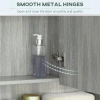 kleankin Bathroom Mirror Cabinet, Wall Mounted Storage Cabinet with Adjustable Shelves, 3 Doors and Cupboards, Grey(m-5)