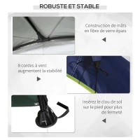 Outsunny Tonnelle barnum Tonnelle de Camping Tonnelle jardin en dôme dim. 4L x 4l x 2,5H m métal époxy polyester haute densité 190T Tente Imperméable Moustiquaires Pavillon Jardin gris(m-6)