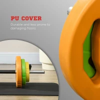 HOMCOM 20kg Barbell Weights Set, Adjustable Weights with Non-slip Handle, for Women and Men Home Gym Exercise Weight Strength Training(m-5)