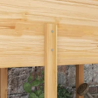 Outsunny Orto Rialzato con 2 Fori di Drenaggio e Sacca in Tessuto non Tessuto, in Legno di Abete, 115x55x80 cm(m-8)