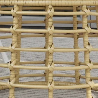 Outsunny Table basse de jardin ronde en résine aspect rotin métal et plateau composite, dim. Ø45 x 50H cm(m-7)